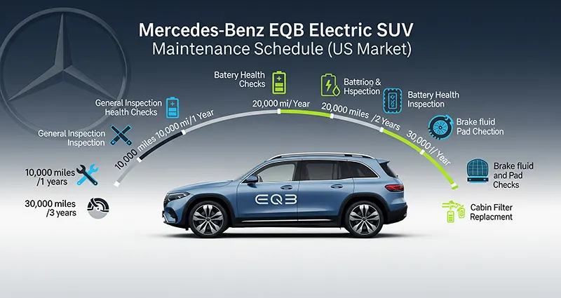 Maintenance Schedule for Mercedes-Benz EQB Electric SUV in the US